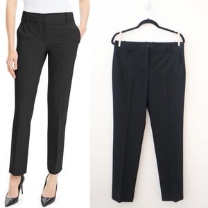 Theory Size 6 Straight Trouser Traceable Wool Stretch Tailored Pants Black